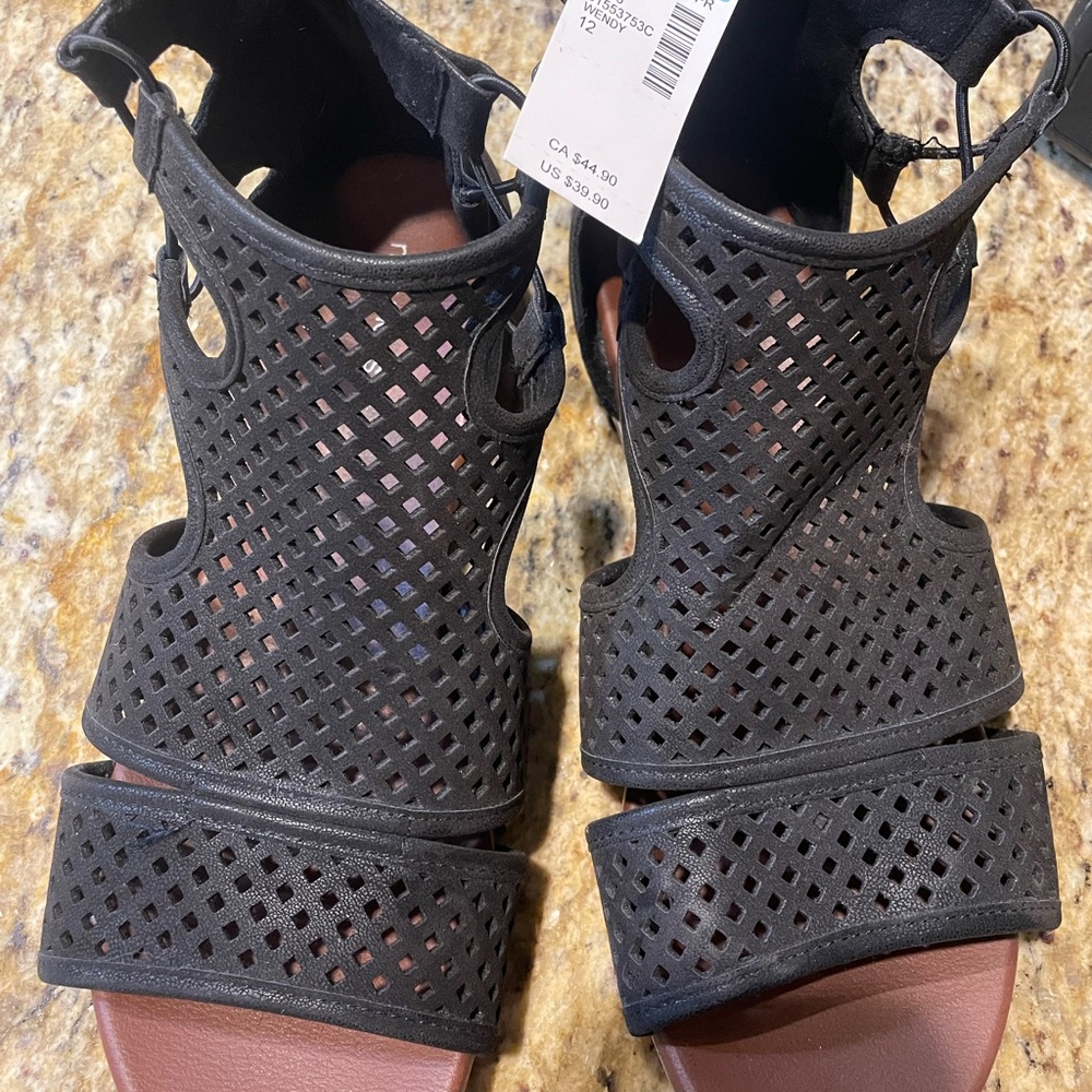 Black Cutout Sandals